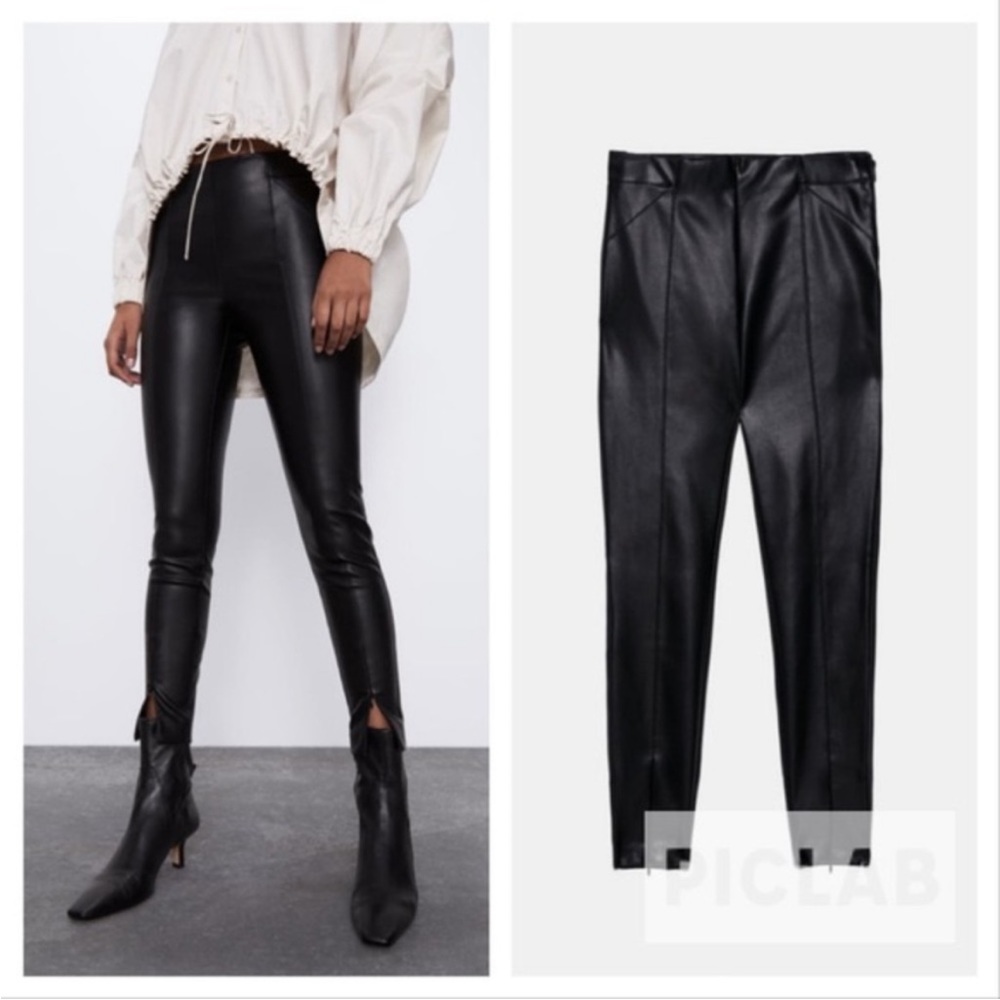 Zara Faux Leather Pants Gem